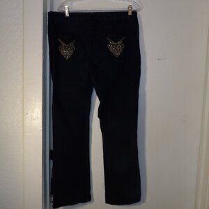 QQMY Mid Rise Boot Cut Embellished Jeans Sz 17/18